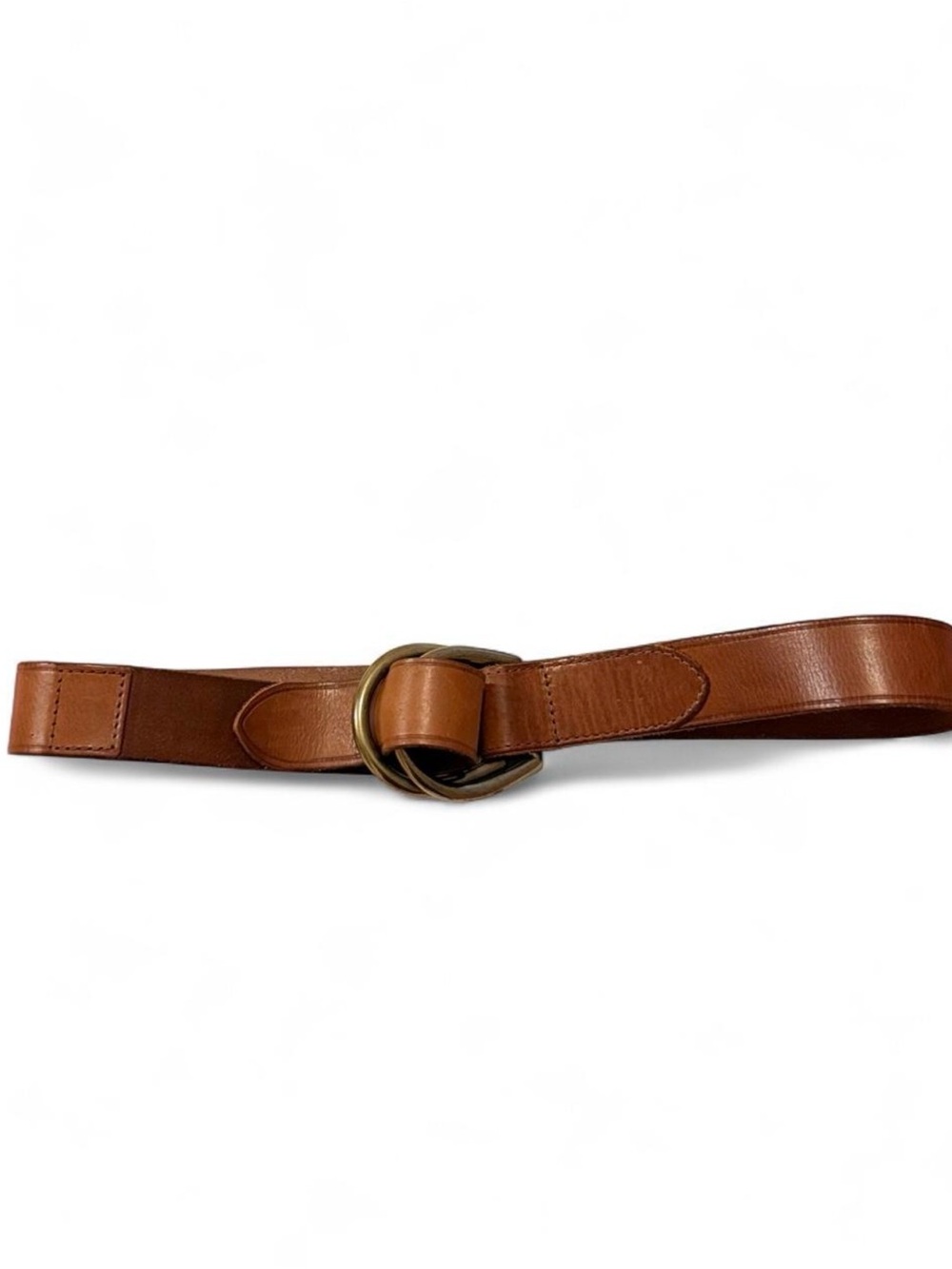 American Living Brown Leather Double-Ring Belt